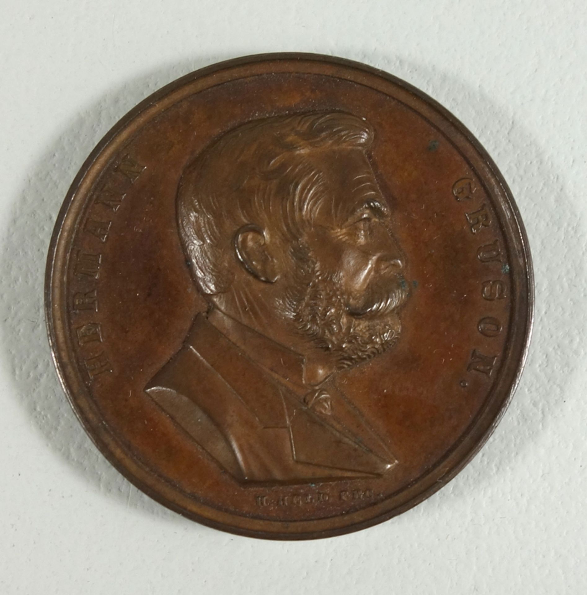 Bronzemedaille Hermann Gruson, Magdeburg, 1889, VS "Zur Erinnerung an den 1. Ma