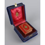 Koran-Miniatur, in Samt-Etui, Ledereinband, dreiseitiger Goldschnitt, Buch-H*B6