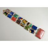 Armband mit Glasschmelzelementen, Murano, Goldfassung, 19.Jh., unterschiedliche