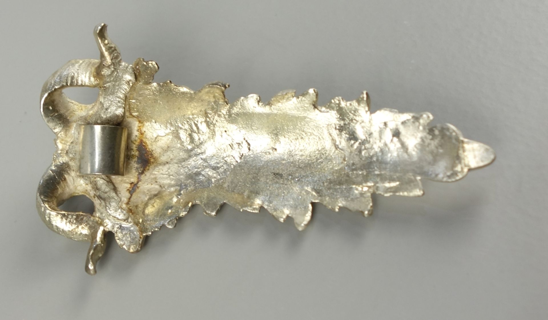 silberner Anhänger Satyr, Gew.33,03g, gehörnter Kopf über Akanthusblatt, rückse - Image 3 of 3