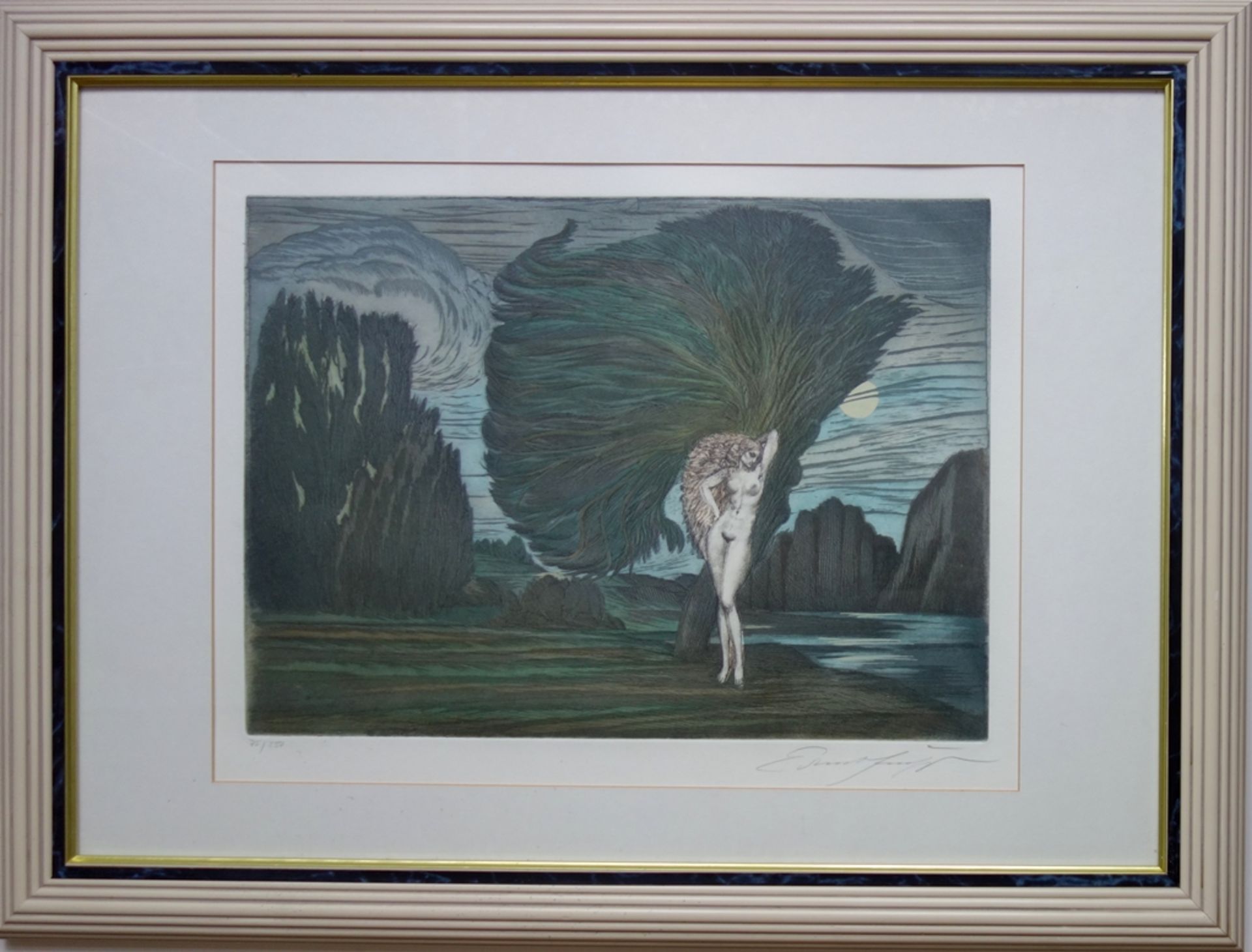 Ernst Fuchs (1930, Wien - 2015, ebd.), "Baum der Aphrodite", um 1980, handkolor - Image 2 of 3