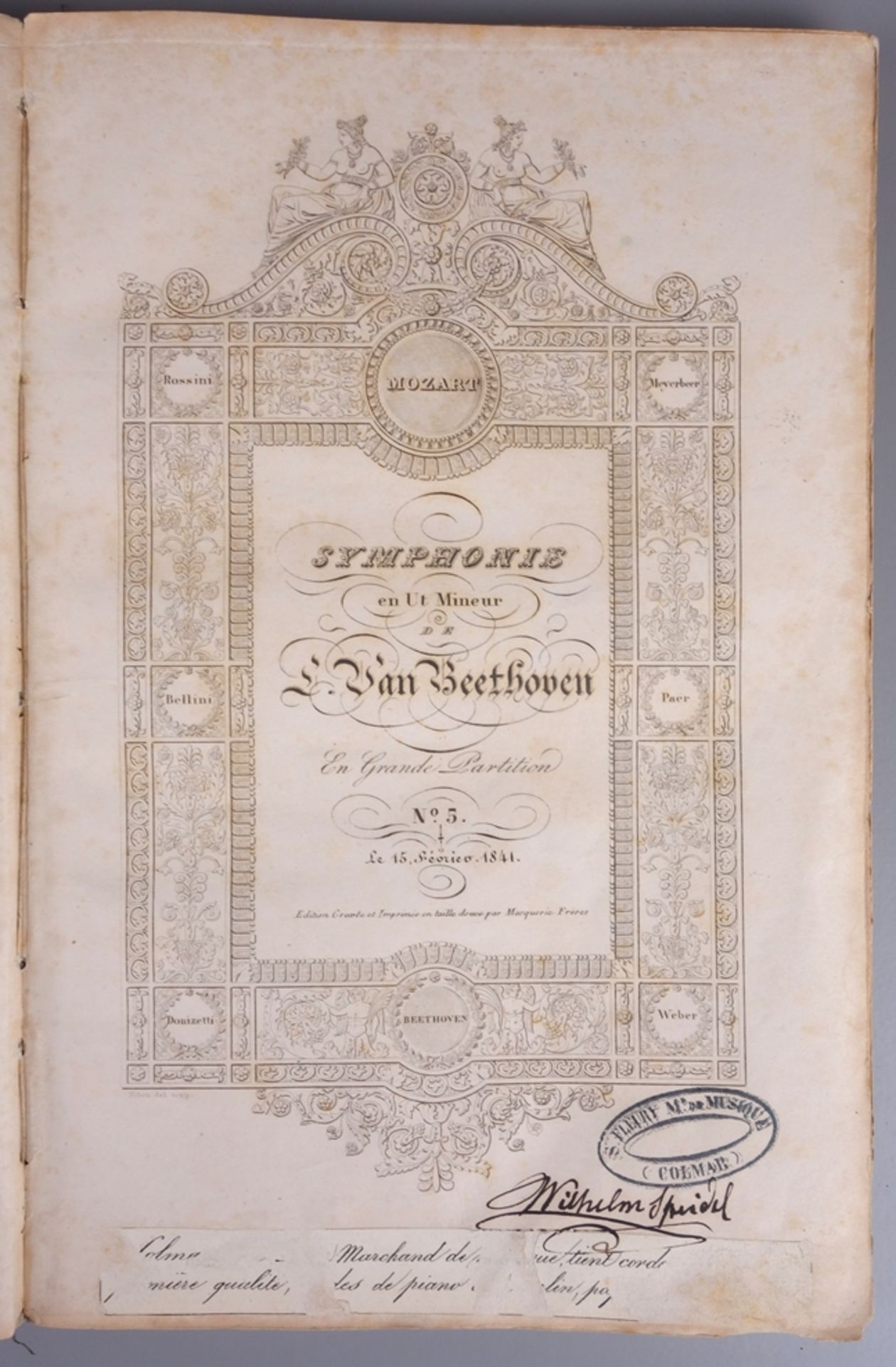 2 Notenbücher, Strauss-Album um 1900 und Ludwig van Beethovens 5. Sinfonie, 18