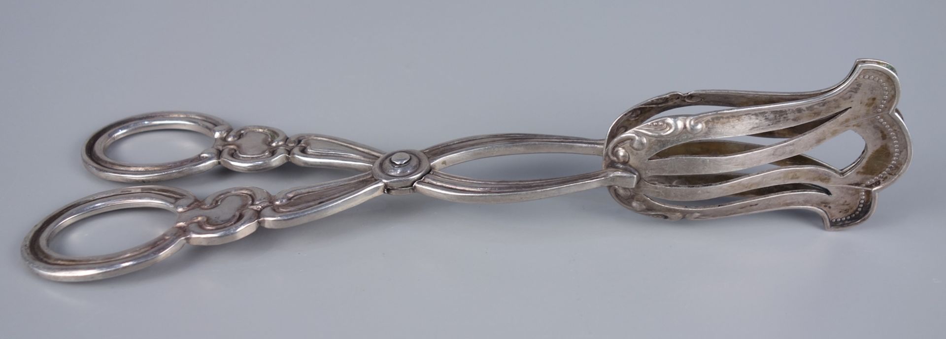 Gebäckzange, Gustav Kropp Magdeburg, 800er Silber, L.18,5cm, Gew.82g