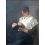 M. von Germar, "Lesende junge Frau", Ende 19. Jh., Öl/Leinwand, H*B 94*69,5cm,