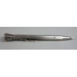 Drehbleistift, 830er Silber, Art Déco, Drehknauf gedellt, L.11,8cm