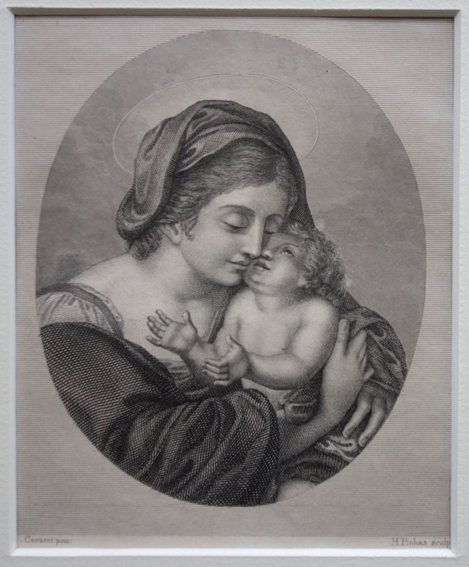 Hermann Pinhas (1794/1795, Kassel - 1844), zwei Stahlstiche "Mater Salvatoris"