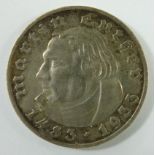 5 Reichsmark 1933, A, 450. Geburtstag von Martin Luther, Drittes Reich, 900er S