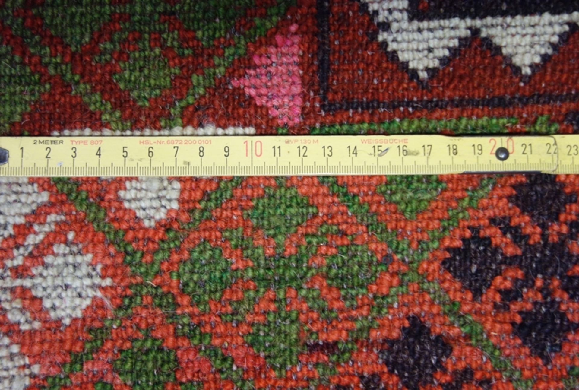 Teppich, Turkmenistan, 170*260cm, rostrot-gründig, stärkere Gebrauchsspuren, zu - Bild 4 aus 4