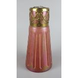 Jugendstil- Steckvase, Böhmen um 1900, konische Wandung, formgeblasen mit Messi