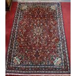 Teppich, Keschan, florales Muster, 220*350cm, rot-gründig