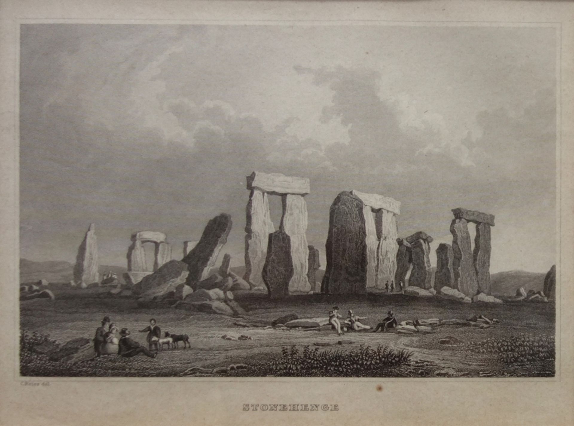 "Stonehenge", Stahlstich nach C. Reiss, Bibliographisches Institut Hildburghaus