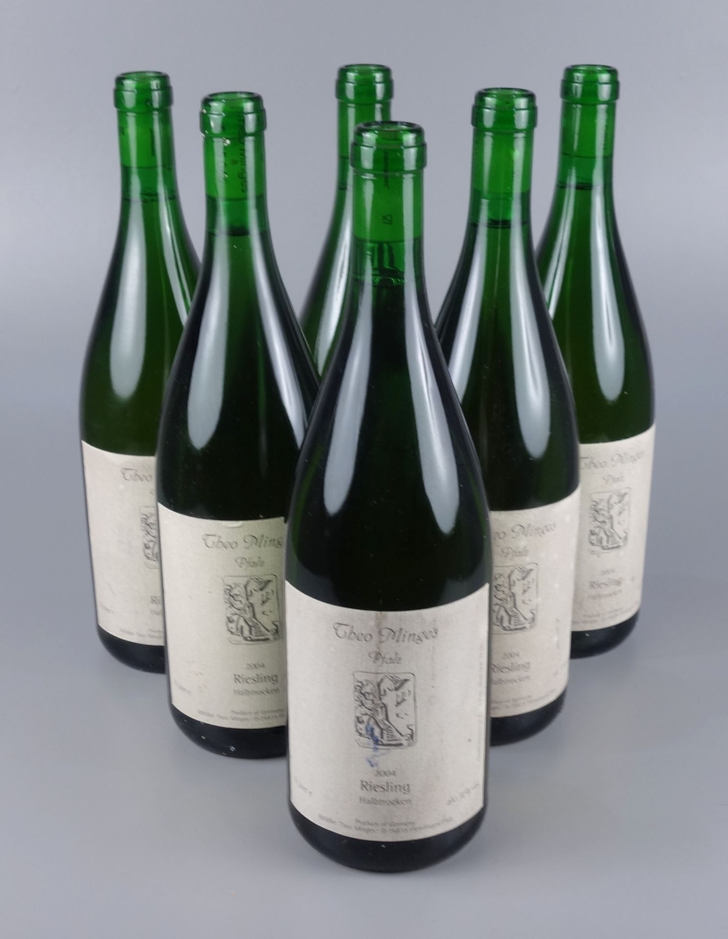 6 Flaschen Weißwein, Riesling, Halbtrocken, Theo Minges, 2004, Flemlingen / Pfa