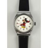 Armbanduhr Walt Disney Mickey Mouse, Bradley Quarz, in EtuiEdelstahlgehäuse, silberfarbenes