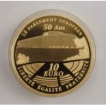 10 Euro 2008, Frankreich, 920er GoldEU-Parlament in Straßburg, 8,45g, in Kapsel, pp, mit Ech