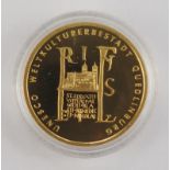 100 Euro 2003, J, BRD, 999er GoldUNESCO Weltkulturerbestadt Quedlinburg, 15,55g, in Kapsel,