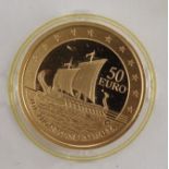 50 Euro 2011, Malta, 916er GoldSerie: "Europäische Entdecker": Phönizier auf Malta, 6,5g, in