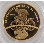 10 Euro 2003, Frankreich, 920er GoldTour de France, 8,45g, in Kapsel, pp, mit Echtheitszerti