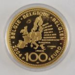 100 Euro 2004, Belgien zur EU-Erweiterung, 999er Gold15,55g, in Kapsel, pp, mit Echtheitszer