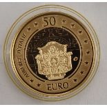 50 Euro 2010, Malta, 916er GoldSerie "Europäische Architektur": Auberge d'Italie, 6,5g, in K