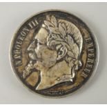Silber-Medaille zur Industrieausstellung von 1869, Stadt Beauvais, FrankreichGew.39,18g, sch