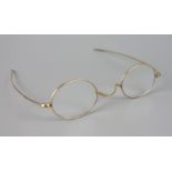 Brille mit geraden Bügeln, vergoldetovale Gläser mit Stärke, Glas-L*H 4*3cm, Gestell-B.11,7c