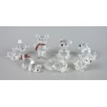 7 Swarovski Figuren, Kristall3 Bären, u.a. Bär auf Schlittschuhen, H.5cm; 3 Hunde, u.a. Beag