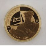 50 Euro 2011, Frankreich, 920er GoldJacques Cartier, 8,45g, in Kapsel, pp, mit Echtheitszert