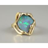 Ring mit grün changierendem Opal, 585er GoldGoldschmiedeanfertigung, Gew.7,92g, Opal, ca.14*