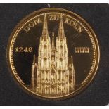 Sonderprägung "Dom zu Köln", 585er Goldca.2g, in Kapsel, pp, mit Echtheitszertifikat