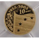 10 Euro 2005 Europa, Frankreich, 920er GoldEuropa Fahne, 8,45g, in Kapsel, pp