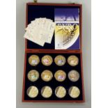 6 Medaillen "Euro Banknoten-Prägungen"Kupfer vergoldet, 5,- € Schein bis 500,- € Schein (2*