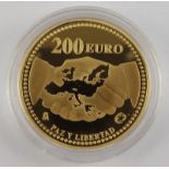 200 Euro 2005, Juan Carlos I, Spanien, 999er Gold60 Jahre Frieden und Freiheit in Europa, 13