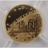 10 Euro 2005, Frankreich, 920er Gold60.Jahre Frieden und Freiheit in Europa, 8,45g, in Kapse