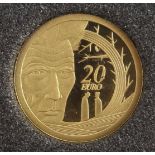 20 Euro 2006, Irland, 999er Gold100.Geburtstag von Samuel Beckett, 1,24g, in Kapsel, pp, mit