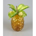 Ananas, Murano, um 1960Originaletikett, bewegliche Blätter, H.12,5cm