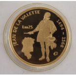 25 Liri 2007, Malta, 920er GoldSerie "Europäische Errungenschaften": Jean de la Valette 1429