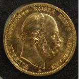 10 Goldmark 1872, Wilhelm I, König von Preussen und erster Deutscher Kaiser, 900er GoldMDM-A