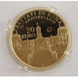 20 Euro 2007, Trattati di Roma, Italien, 900er Gold50 Jahre Römische Verträge, 6,45g, in Kap