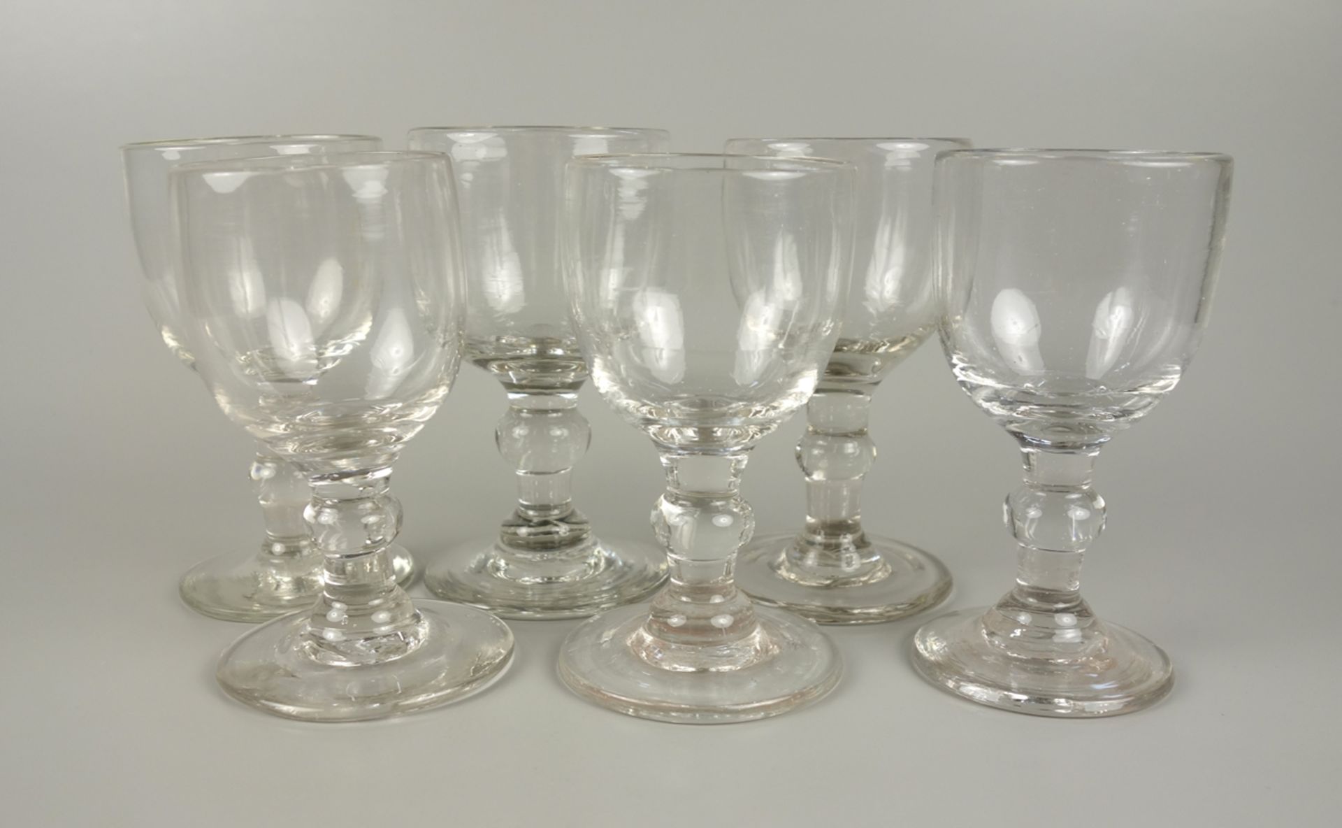 6 wine glasses, around 1890, h.11cm