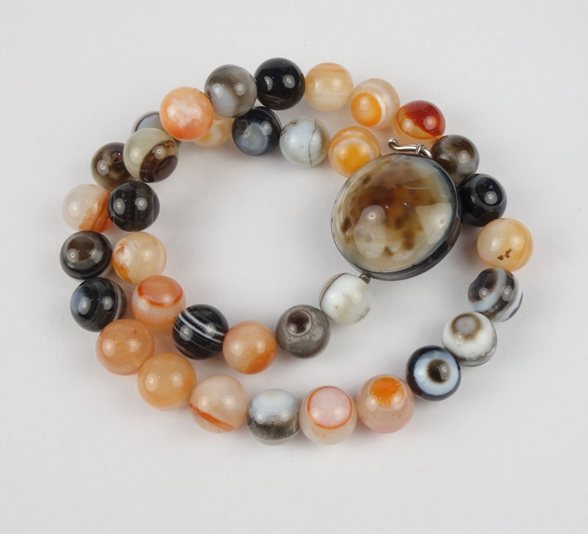 Agate ball necklace, w.115,63g