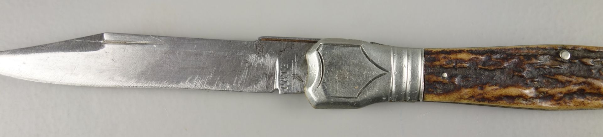 6 pocket knives and 3 knives, mostly with antler handles, mid and 2nd half 20th cent - Image 3 of 3