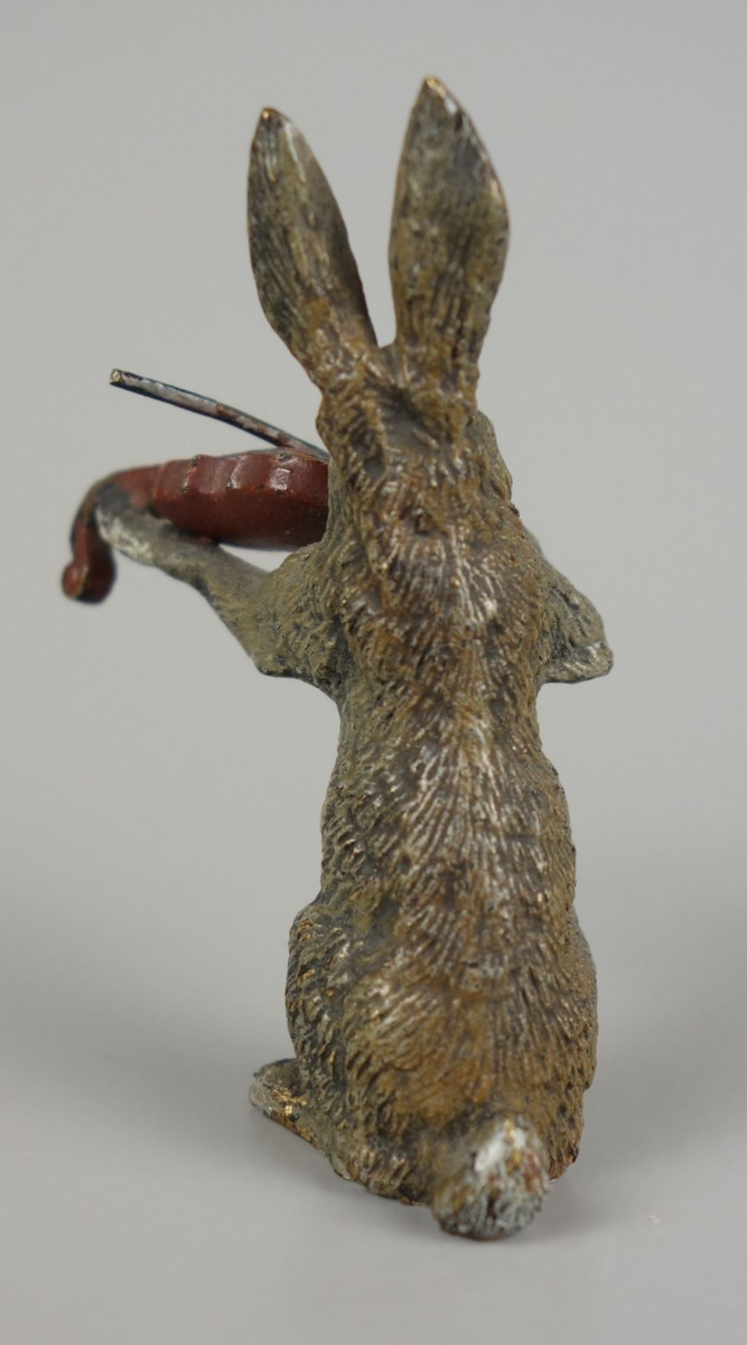 Hare with violin, Viennese bronze, probably Franz Bergmann, around 1900 - Image 3 of 4