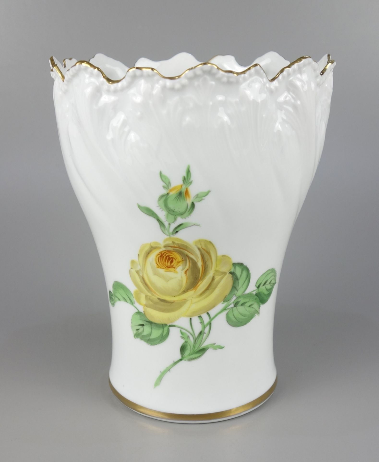 Vase with yellow rose, Old Tirschenreuth, h.17,3cm