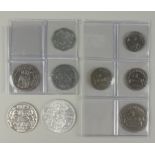 9 Notgeldmünzen, 1917, 1918 un 1921 und 1924