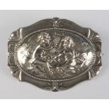 Brosche mit Putti, 800er Silber, Historismus, um 1890