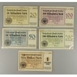 2 Notgeldscheine, Halberstadt und 11 Inflationsgeldscheine, Goslar und Quedlinburg