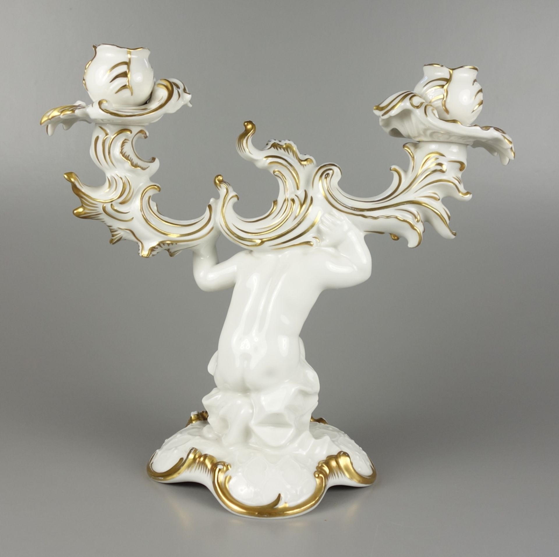 Pair of large figural candlesticks, Karl Tutter for Hutschenreuther, 1930s - Image 5 of 7
