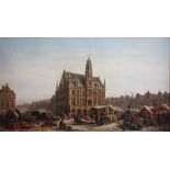 Victor Vervloet (1829-1904, BEL), "Rathaus von Oudenaarde", 1888, Öl/Lwd.