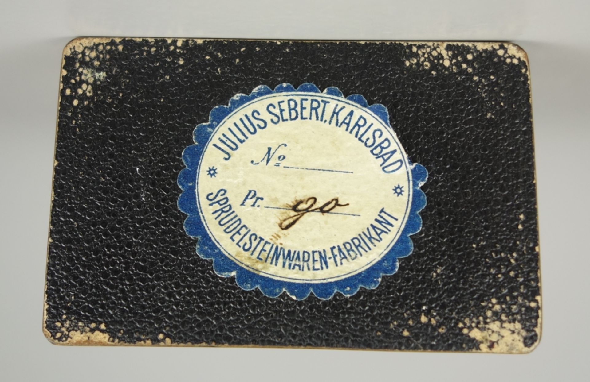 seltene Sprudelstein-Dose, Julius Sebert, Karlsbad, um 1890 - Bild 3 aus 3