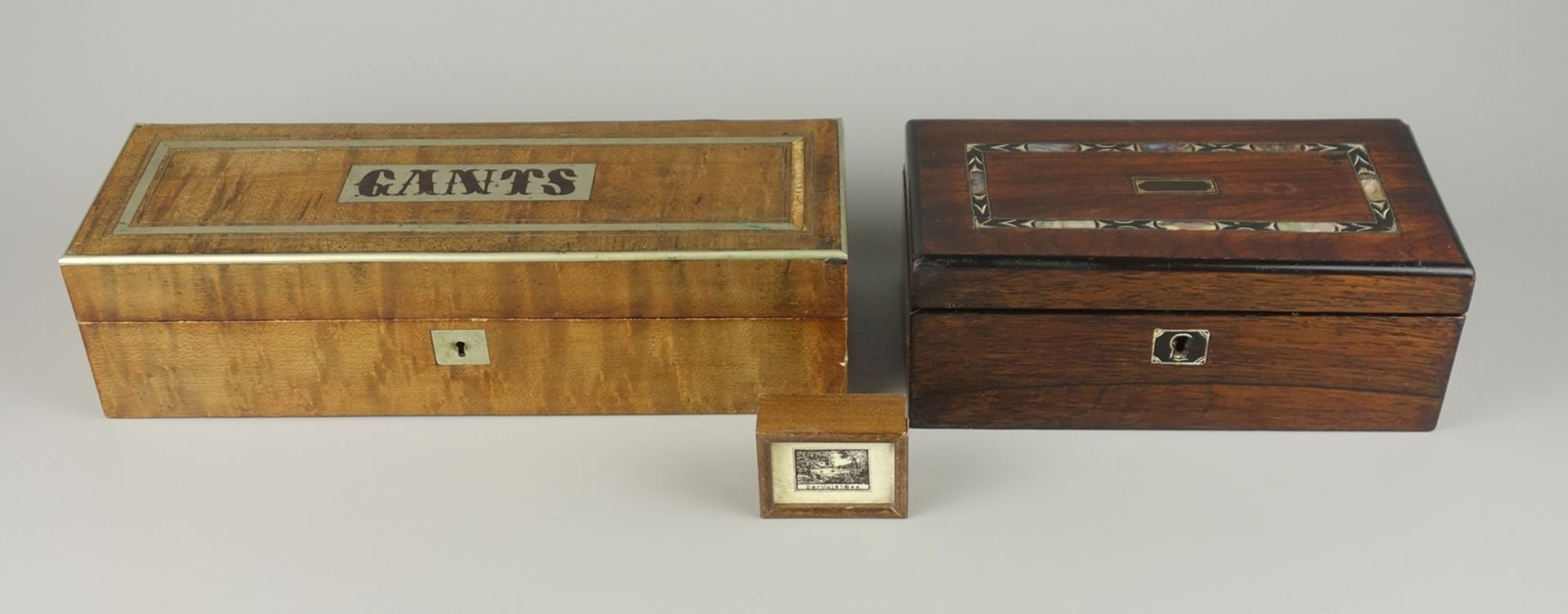 3 Schatullen, um 1890/1920